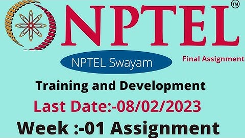 NPTEL // Training and Development // Week- 01 || Assignment Solution || Week 1 ?/ @educationwallah7735