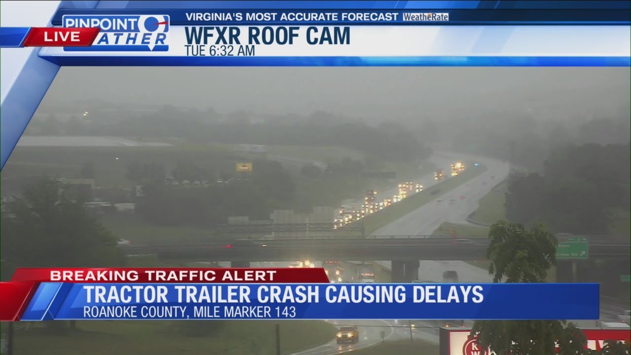 Tractor-trailer crash closes I-81 North in Roanoke Co., delays traffic ...