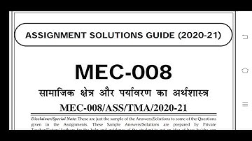 MEC 008 Ignou Solved Assignment 2020-21