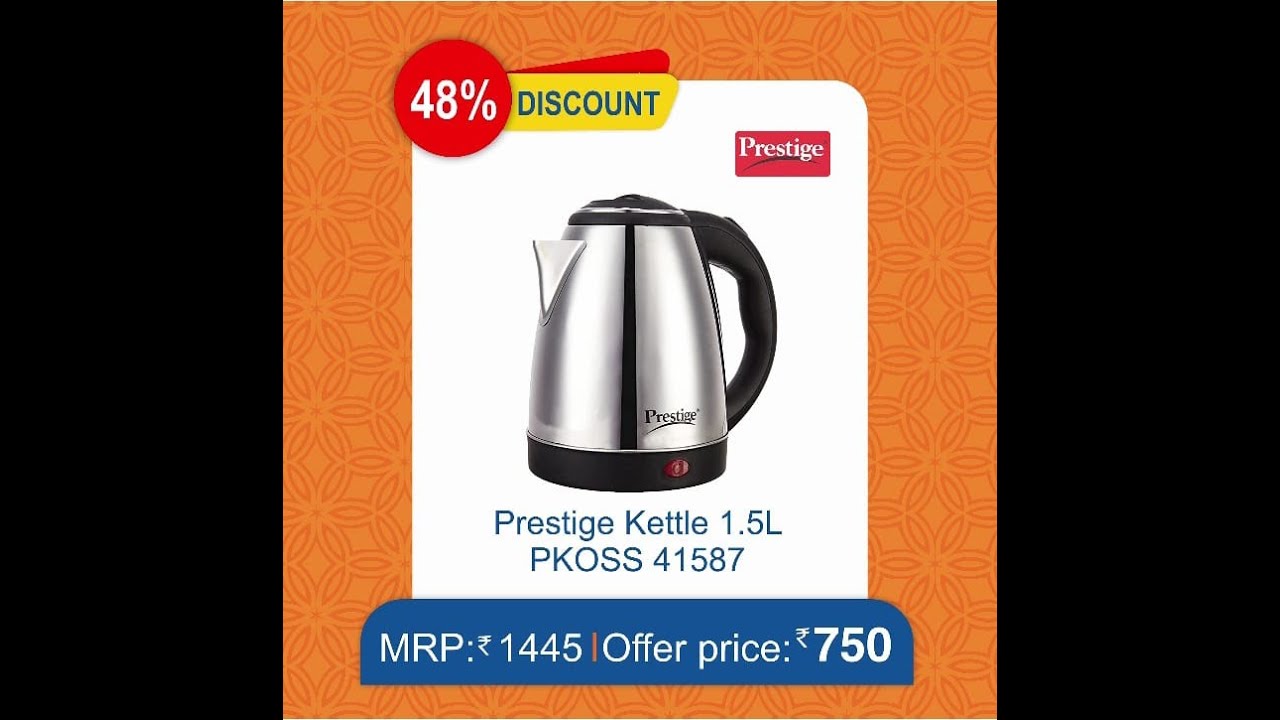 Save 695/- Rs on Prestige Electric Kettle PKOSS 1.5L