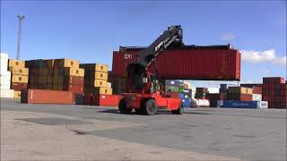 TEREX Container Reach Stacker at the customs container site #terex #reachstacker #container