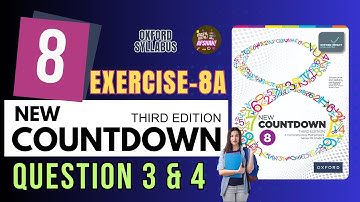 Class 8th Math Exercise 8A Question 3 & 4 | Countdown 8 | Math with Afshan #maths #mathematics
