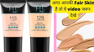 Maybelline Fit me Foundation Review | Shade - 128 Warm Nude VS Shade ‐ 115 Ivory | #fitmefoundation