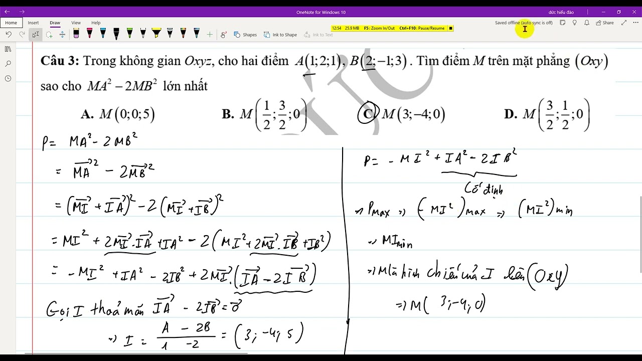 2. Tìm điểm thỏa mãn tổng vecto min max (Tâm tỉ cự) - VDC