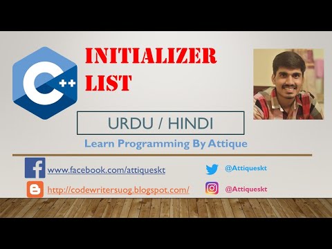 W3,T4 Use Of Initializer List C++ URDU