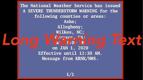 EAS Mock: a Long Warning Text