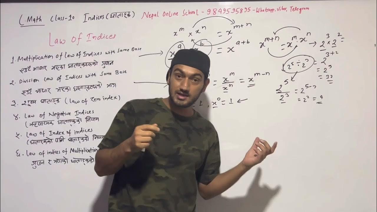 Law of Indices Class 10 Math Model Set Solution SEE Math in Nepali