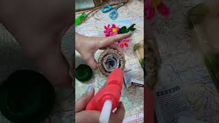 How to make mini flower pot with pipe cleaner 🌺 #diy #flowers #decorativepots