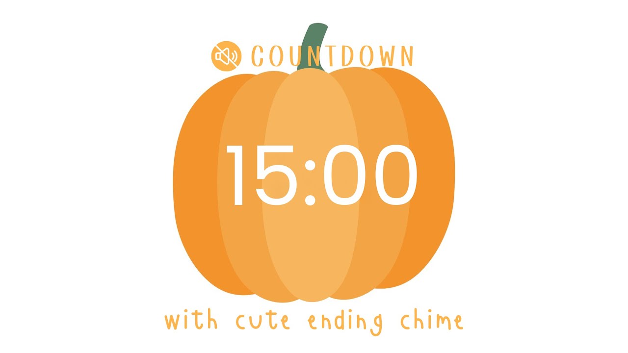15 Minute Silent Countdown Timer 🎃 Cozy Pumpkin Halloween Focus Session ...