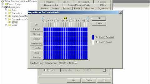 SET USER LOGON HOUR 2003