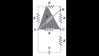 (26-20)  Calculate the current through each resistor in Fig. 26-41 if each resistance R=1.20Ω and V=