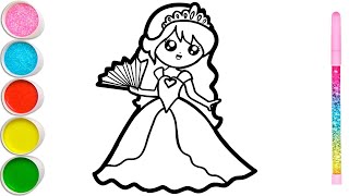 How to draw a princess, a palace, a flower, a heart, a bed, a strawberry for children