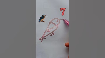 Drawing The Bird By Using 1-7 Numbers 🐦🐦🐦 #art #drawing #fun #bird #simpledrawing