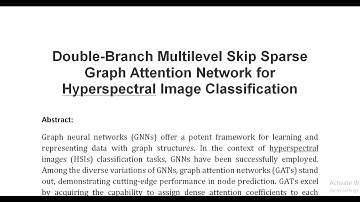 Double Branch Multilevel Skip Sparse Graph Attention Network for Hyperspectral Image Classification