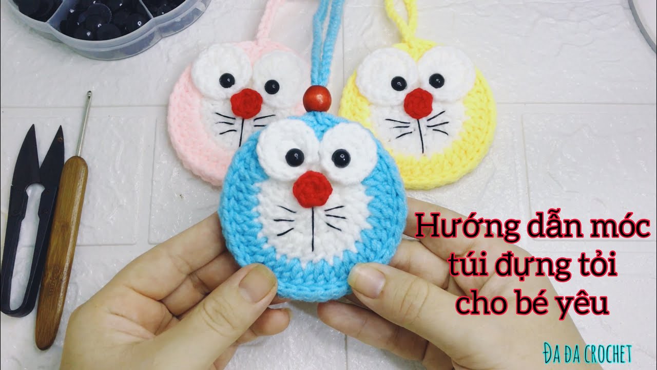 Crochet | Hướng Dẫn Móc Túi Đựng Tỏi Doraemon Cho Bé Yêu Đơn Giản Dễ Làm | Dạ Crochet