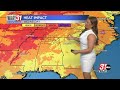 Trading the flooding risk out for a heat risk by late week