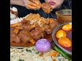 ASMR: EATING SPICY MUTTON CURRY🔥 BASMATI RICE || #shorts #mukbangn#asmreating #mukbangasmr #asmr