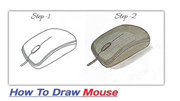 Easy Way To Draw Computer Mouse Step by Step | Computer Mouse Drawing Easy | Computer Parts Drawing