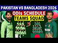 Pakistan Vs Bangladesh ODI Series 2026 Schedule And Both Teams Squad Pak ODI Squad Ban ODI Squad