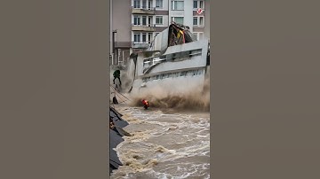 Massive Flood Destroys Apartment Building Near the River!