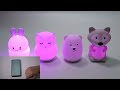portable led speaker lamp kids silicone night lamp with bluetooth music light