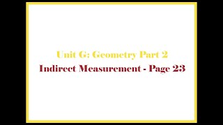 Unit G 8 Indirect Measurement - Mr. Morgan's Math Help