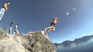 Crater Lake butt flop  OUCH!!