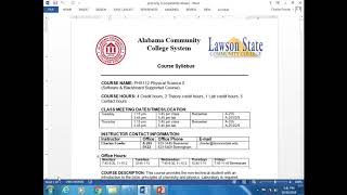 PHS112 Syllabus
