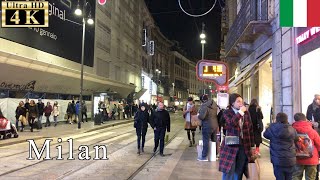 🇮🇹Milan Night Walk - Via Torino -【4K 60fps】