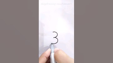 How to draw Elephant🐘 using number 3 easy #easydrawing #youtubeshorts #shorts