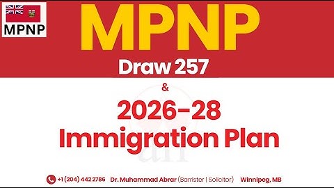 Manitoba PNP Draw & 2026–28 Immigration Plan