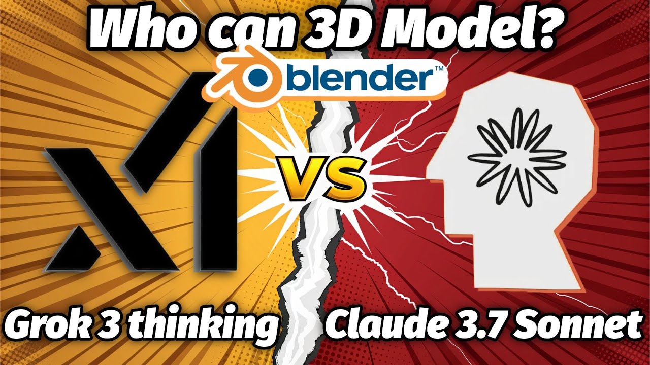 GROK 3 vs CLAUDE 3.7 SONNET | Thinking | 3D Modeling | Who will win?