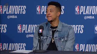 Lillard \& McCollum talk to media after Game 4 loss to Denver