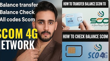 How to transfer Scom Balnace | How to check Scom Balance | SCOM 4G network 