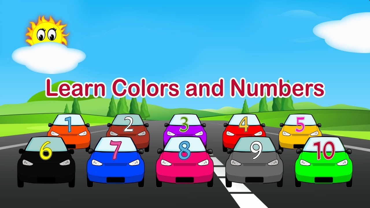 learn color and numbers colorfull cars learn spelling