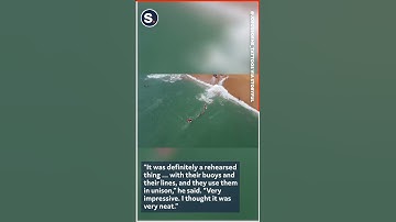 Drone Footage Captures Lifeguards Rescuing Swimmer