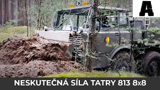 TATRA 813 8x8 s buldozerovou radlicí a její urputná síla!