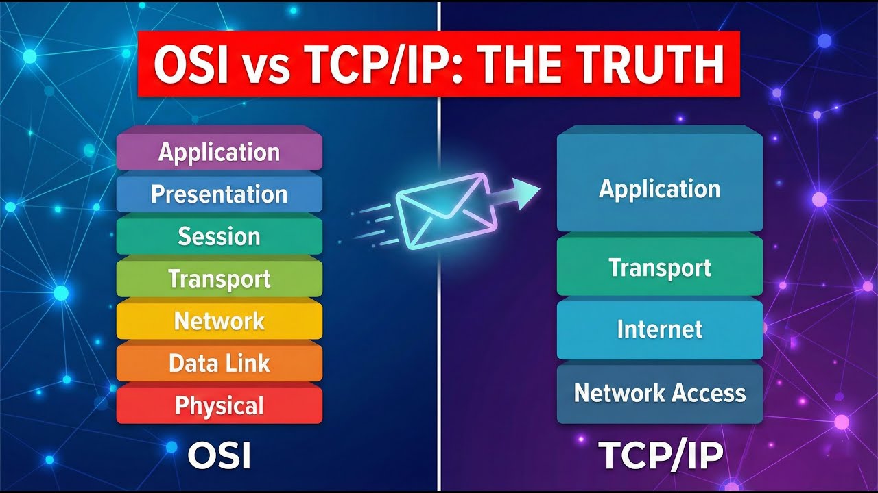 OSI vs. TCP/IP Model Explained | Circuit vs. Packet Switching | Networks Module 1