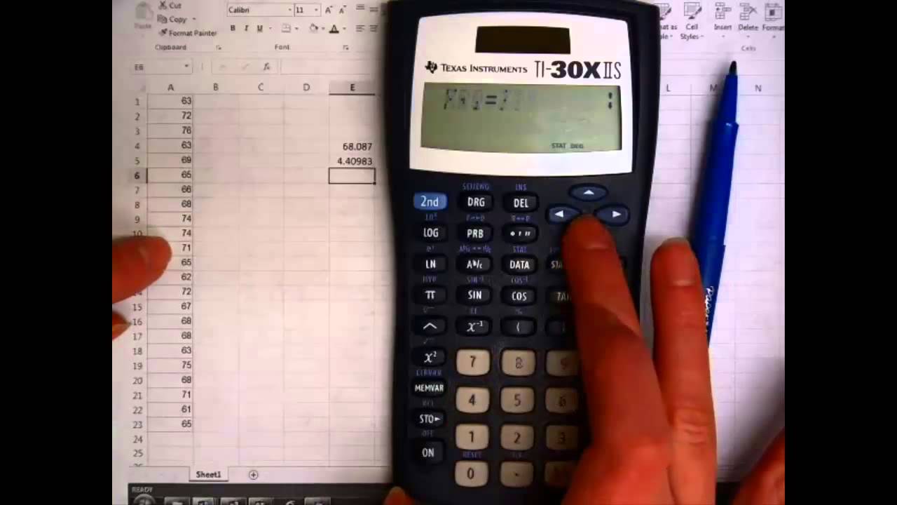 ti iis variance 30x calculator texas deviation standard use calculate data mean choose board