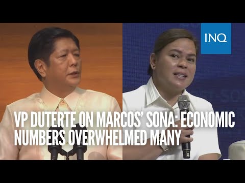 VP Duterte on Marcos’ Sona: Economic numbers overwhelmed many
