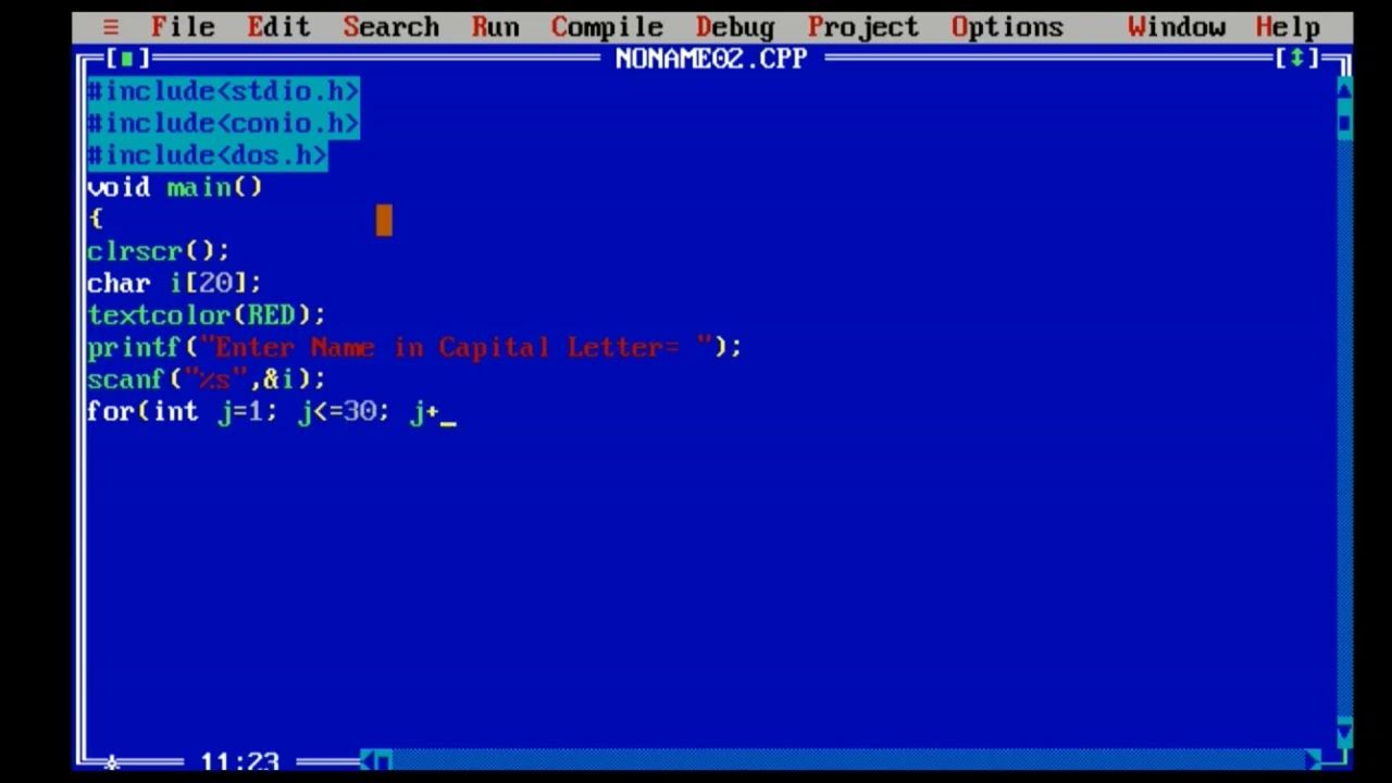 HAPPY BIRTHDAY🎂🎉 print in C Programming with Background using For loop ...