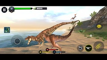 Carnotaurus vs 2 allos and 2 Quetzals/Jurassic Clash
