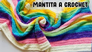 Tejí esta Mantita en solo 2 días!! Manta a Crochet full color super fácil❤