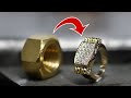 Turn a HEX NUT into a 1CT DIAMOND MEN'S RING