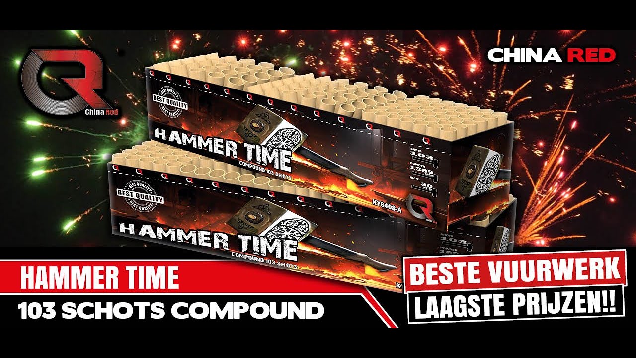 HAMMER TIME - China Red - vuurwerk met inhoud