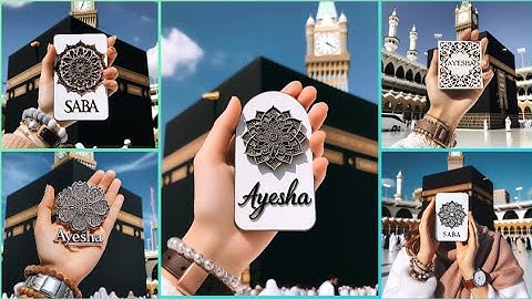 Create your name on card in front of makkah | trending ai photo editing | bing image