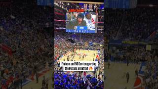 Eminem &amp; 50 Cent Courtside for the Pistons Playoff Showdown in Detroit! 🏀