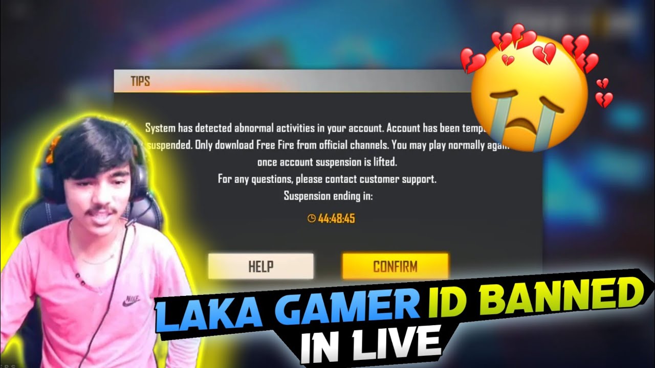 LAKA GAMER V BADGE ID BANNED AGAIN😭 IN LIVE STREAM😭 LAKA GAMER V BADGE ID BANNED AGAIN😭 IN LIVE STREAM😭