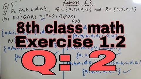 8th Class Math | Unit 1 Exercise 1.2 Question 2 | Sindh textbook board