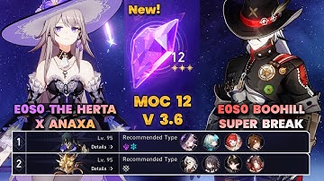 E0S0 The Herta x Anaxa & E0S0 Boothill Super Break | New MOC12 | 3 Stars | HSR | V3.6 |